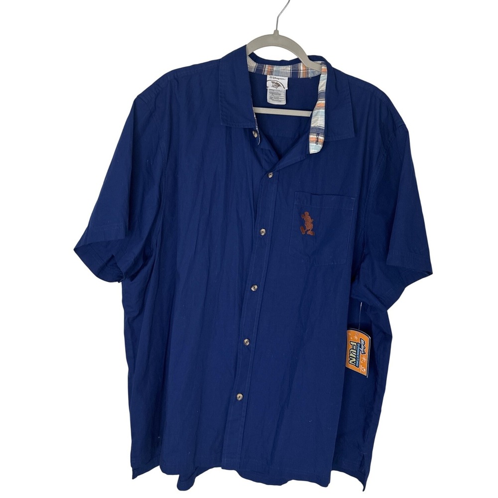 Disney Store Mickey Mouse Plaid Patchwork Blue Bu… - image 2